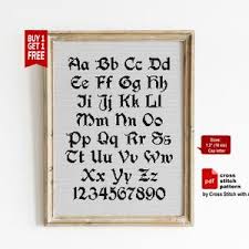 Check spelling or type a new query. Old Gothic Font Cross Stitch Pattern Abc Cross Stitch Etsy