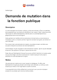 Exemple de lettre de préavis réduit d'un mois envoyée par le locataire d'un logement au propriétaire. Doc Lettre Type Demande De Mutation Dans La Fonction Publique Gilio Virgil Academia Edu