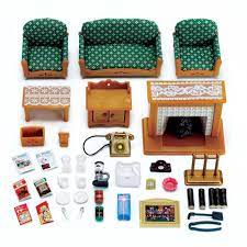 Includes cushioned sofa, 2 decorative pillows, 2 cushioned armchairs, coffee they live, work and play in an idyllic and wonderful place called calico village. Calico Critters Deluxe Living Room Set Walmart Com Walmart Com
