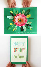 Make your own card online. Make A Birthday Card With Pop Up Watercolor Flower Free Designs A Piece Of Rainbow
