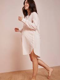 Chemise de nuit femme en coton fabriquée en france. Liquette De Grossesse Et Allaitement Boutonnee Rayee Rayure Bleu Vetements De Grossesse