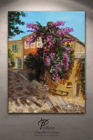 Mini Peinture Acrylique Village Provence Et Fleurs De Bougainvilliers Priscilla Vettese Comment Peindre Peinture Moderne Les Arts