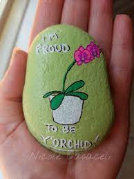 I M Proud To Be Y Orchid Orchids Mothers Day Funny Pun Painted Rock 52rocks Paintedrocks Kindnessr Painted Rocks Painted Rocks Diy Rock Painting Designs