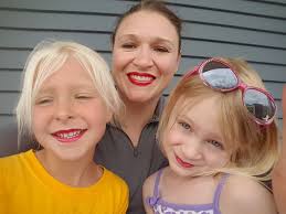 The girls wanted to help. I'm wearing Fly Girl, B (in the yellow) is  wearing Strawberry Shortcake and K is wearing Fire 'N Ice 😘