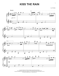 Kiss the rain sheet music; Kiss The Rain Easy Piano Print Sheet Music Now