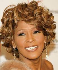 Whitney Houston Hairstyle Short Curly Formal Light Brunette Short Hair Styles Curly Hair Styles Hairstyle