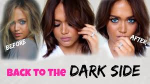 For clients who don't want the 'get it all gone' coverage of full regrowth application, adding highlights or lowlights can be a flattering way of blending grays away. Omg New Hair Color Back To The Dark Side Youtube