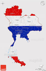 Flag 3D Map of Thailand