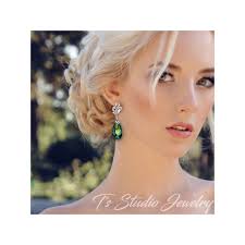 Emerald Jade Green Bridesmaid Earrings