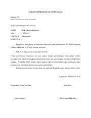 Contoh Surat Permohonan Dispensasi 1 Docx Surat Permohonan Dispensasi Kepada Yth Rektor Universitas Islam Indonesia Yang Bertanda Tangan Dibawah Ini Course Hero