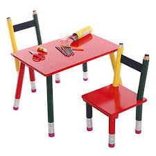 Multicolored Wood Pencil Design Decorative Childrens Room Furniture Classroom Kids Table 2 Chairs S Childrens Room Furniture Vintage Kids Room Kidsroom Decor