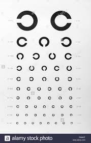 Eye Examination Chart Used For Visual Acuity Testing Stock