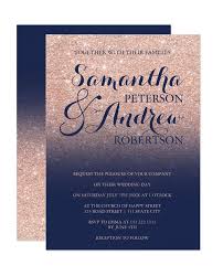 Some traditions are worth keeping, this was one of. Chic Faux Rose Gold Glitter Navy Blue Wedding Invitation