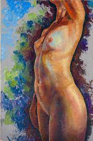 Nude Girl, Study, Картина - Sergey Lesnikov | Artmajeur