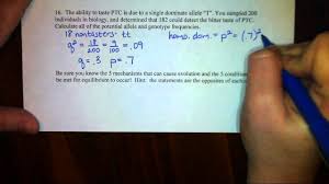 A population of ladybird beetles from north carolina a. Hardy Weinberg Problem 4 Youtube