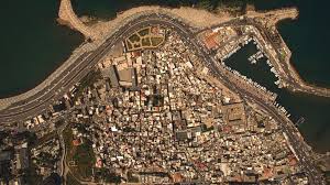 Sidon has a population of about 80,000 within city limits, while its metropolitan area has more. Aerial Photo Map Of The Old City Of Saida Lebanon