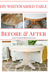 diy whitewashed table: before and after
