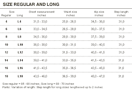 bogner sizing chart