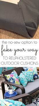 The No Sew Way To Reupholster Outdoor Cushions Diy Outdoor Cushions Outdoor Daybed Cushion Outdoor Furniture Cushions