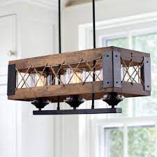 Rated 4.5 out of 5 stars. Rectangle Box Pendant Light 3 Lights In 2021 Farmhouse Lighting Dining Farmhouse Light Fixtures Rustic Lighting