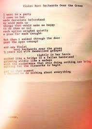 Violet Bent Backwards Over The Grass Words Poems Lana Del Rey