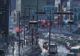 Cityscape City Town Anime Scenery Background Wallpaper Garden Of Words Anime City Anime Scenery