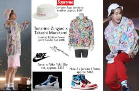 Supreme boi sampled $uicideboy$'s audubon. J Hope S Closet Slow On Twitter J Hope S Supreme Bucket Hat Tonarino Zingaro X Takashi Murakami Flower Hoodie Nike X Sacai Sneakers Nike Air Jordan 1 Retro 190615 5th Muster In Busan