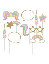 Vegaooparty Kit Photobooth Licorne 10 Pieces Deco Anniversaire Licorne Decoration Anniversaire Licorne Et Fetes D Anniversaire De Licorne