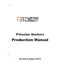 Pittwater Shutter Manual