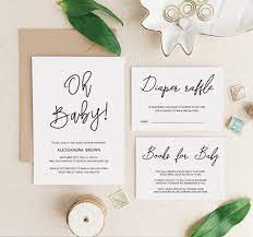 Shabby Chic Modern Baby Shower Invitation Set Printable Etsy Gender Neutral Baby Shower Invitations Baby Shower Invites Neutral Coed Baby Shower