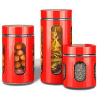 Target / household essentials / red ceramic canister sets. Buy Red Kitchen Canisters Online At Overstock Our Best Kitchen Storage Deals