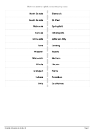 You can even skip some letters that don't have any states to their, umm, l. Midwest States And Capitals Matching Pairs Worksheet Quickworksheets