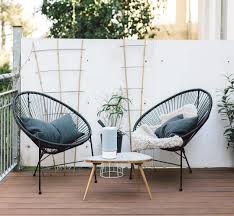 Elliot creek set of 2 new slate metal frame conversation chair (s) with gray olefin cushioned seat. Bold Statement Chairs For The Patio Season