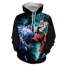 Dragon Ball Fused Zamasu Goku Blue Super Saiyan Kaioken Hoodie Dragonball Zamasu Goku Hoodies Black Hoodie Printed Hoodies Sweatshirts