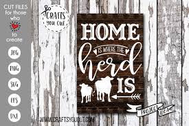 Free svg files specifically designed for cricut and silhouette machines. Home Is Where The Herd Is A Cow Svg Cut File 233558 Svgs Design Bundles