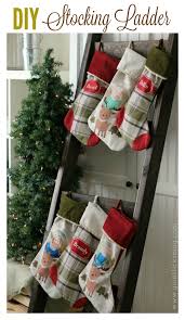 Diy Stocking Ladder Hanging Christmas Stockings Christmas Stockings Diy Christmas Stocking Stand
