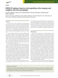 PDF) Covid-19 Lockdown: Impact on Online Gambling, Online Shopping, Web  Navigation and Online Pornography