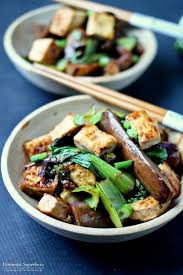 Spicy Asian Eggplant Tofu Bowls Recipe Eggplant Recipes Healthy Recipes Tofu