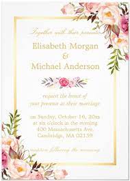 Elegant Floral Chic Gold White Formal Wedding Invitation Zazzle Com Floral Wedding Invitations Formal Wedding Invitations Wedding Invitations Romantic