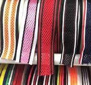 Wholesale 2.5cm 100% Polyester Tape Mesh Tape Knitting Tape Rib Knit Trim  Striped for Decoration