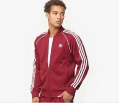 New Men S Adidas Originals Superstar Track Jacket Size 2xl Du1347 Burgundy Ebay