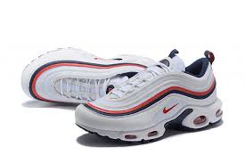 Nike Air Max 97 Men S Running Shoes White Red Dark Blue Shoesimart Com In 2020 Nike Shoes Air Max Sneakers Nike Air Max Nike Air Max
