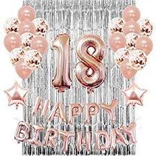 Sunarrive 18 Geburtstag Dekoration Zum Madchen 18 Geburtstag Deko Luftballon Helium Rosegold Set Mit Silber Birthday Room Decorations Gifts Stud Earrings
