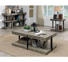 Rustic modern square coffee table, with a plinth base and hidden wheels, has. Rustic Antique Gray Coffee Table