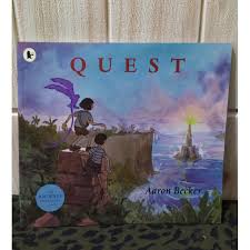 A king emerges from a hidden door in a city park, startling two children sheltering from the rain. Quest By Aaron Becker Buku Cerita Anak Impor Shopee Indonesia