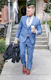 This Week Dallas Cowboys Fullback Tyler Clutts Gives Us Some Serious Workwear Style Inspiration Add A Pop O Workwear Fashion Buccaneers Football Suit And Tie