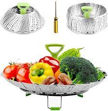 Vegetable Steamers Basket for Cooking Stainless Steel, Folding Steamer  Insert Fits Various Size Pot and InstaPot Pressure Cooker (6