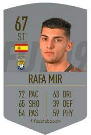 Create your own fifa 21 ultimate team squad with our squad builder and find player stats using our player database. Rafael Mir Vicente Fifa 19 Rating Card Price