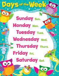 Trend Enterprises Days Of The Week Owl Stars Learning Chart