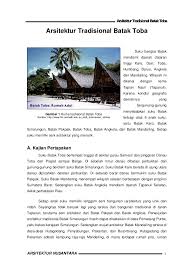 Suku angkola memiliki tarian adat, seperti : 30043338 Arsitektur Tradisional Batak Toba